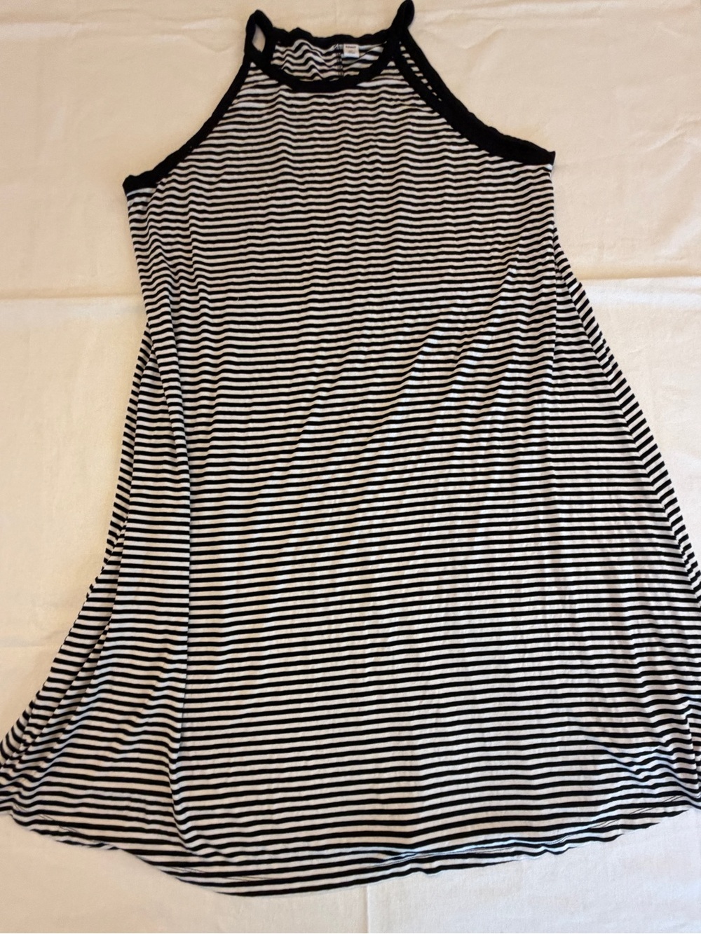 Old Navy Black and White Striped Midi Dress XXL TALL